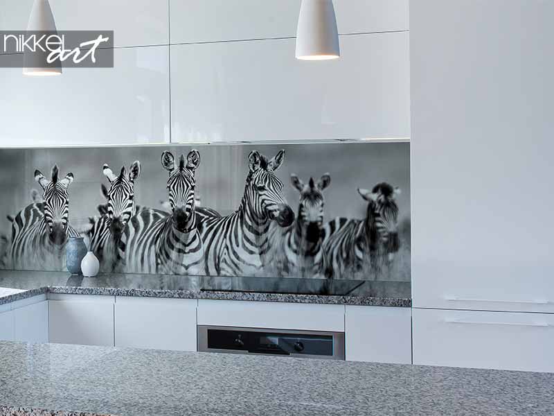  Keuken foto achterwand Kudde zebras in de wilde savanne