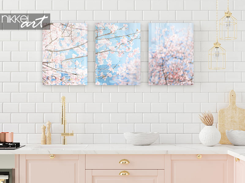  Blossom triptych on plexiglass